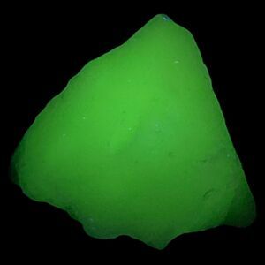 Lime Green Art Glass Cullet Glowing Manganese Slag Glass #4GX288